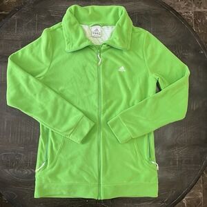 Adidas Women's Bright‎ Green Zip Up Jacket Soft Fleece size Medium